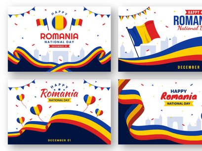16 Romania National Day Illustration