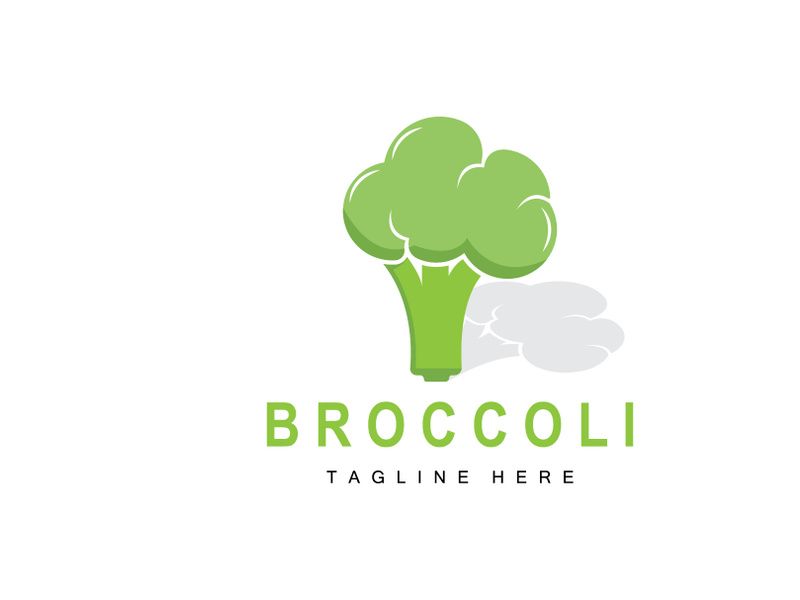 Broccoli Logo Design, Green Vegetable Vector, Broccoli Wallpaper, Vegetable Supermarket Illustration Garden Product Brand