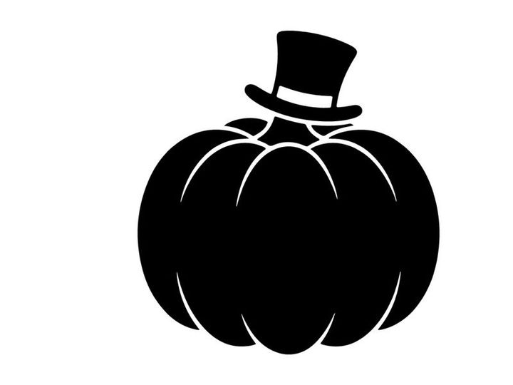 Calabaza de Halloween con sombrero de copa para decoración otoñal festiva