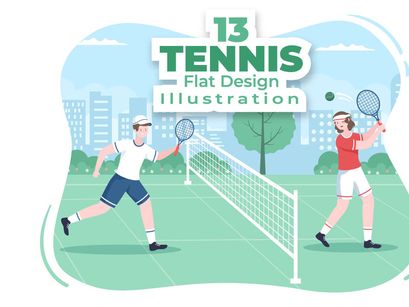 13 Tennis Player Sport Illustration