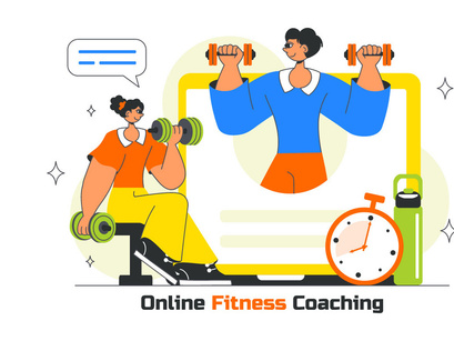 10 Online Fitness Coaching Illustration