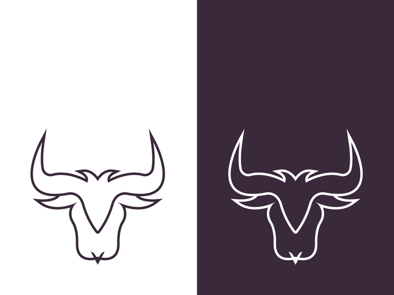 Bull head logo vector icon design