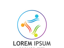 Community of people logo design with creative idea.