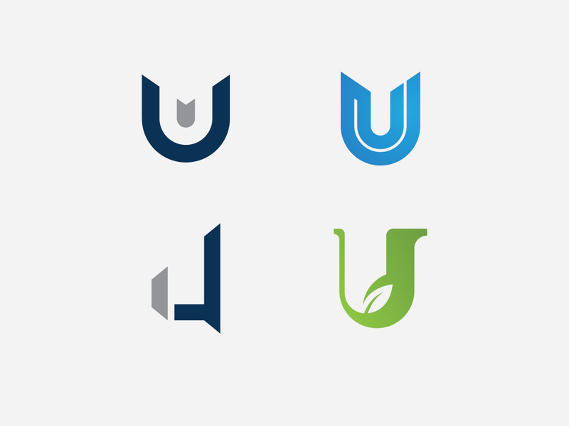 U letter logo alphabet design icon for company