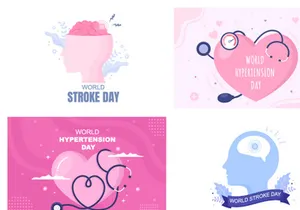 14 World Stroke and Hypertension Day Vector illustration
