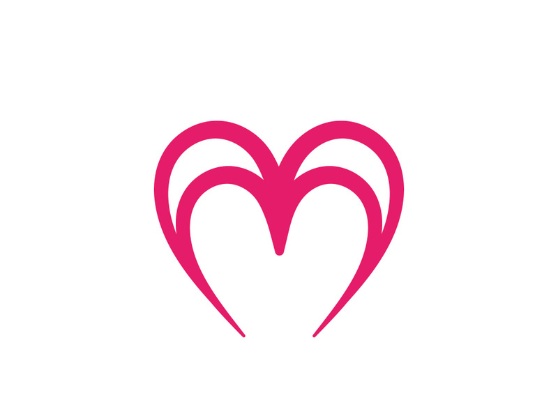 Love heart logo and symbol vector