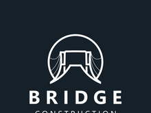 Minimalist Bridge logo suitable for building and construction workers vector design