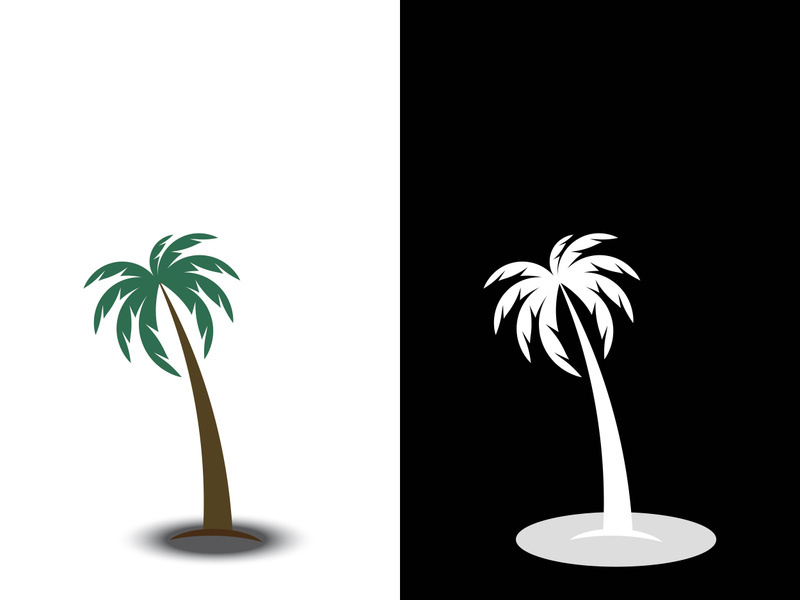 Palm tree summer logo template vector illustration