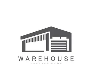 Warehouse modern storage logo business industry illustration