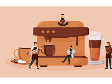 Automatic coffee machine flat concept vector illustration preview picture