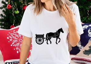 Horse and cart silhouette illustration