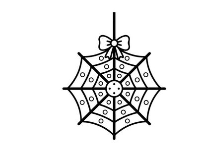 Handgezeichneter Halloween-Diamant-Schneeflockenschmuck. Vintage-Stil-Holiday-Papierausschnitt mit Spinnweben- und Perlenakzenten.