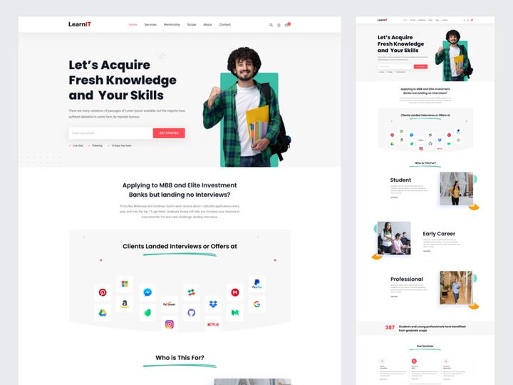 LearnIt - Online Courses & Education Figma Template