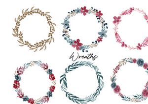Navy & Burgundy Watercolor Set