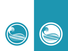 Wave beach vector illustration design logo