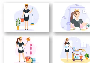 15 Professional Girl Maid Illustration