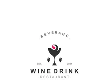 Wine drink Vintage logo label with glass or beer premium, bars, clubs, cafes company