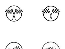 Creative and modern racing flag logo design.