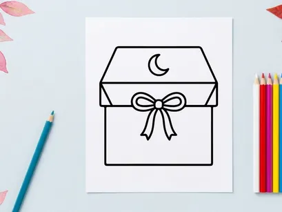 Gift box with decorative ribbon bow. Elegant present packaging tied with festive satin knot for celebrations.