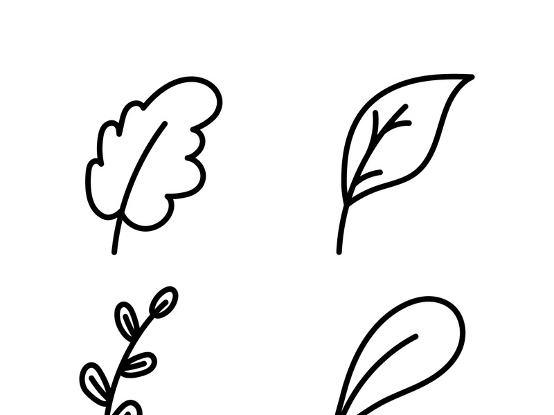 Leaves set logo template design