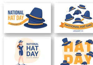 12 National Hat Day Illustration
