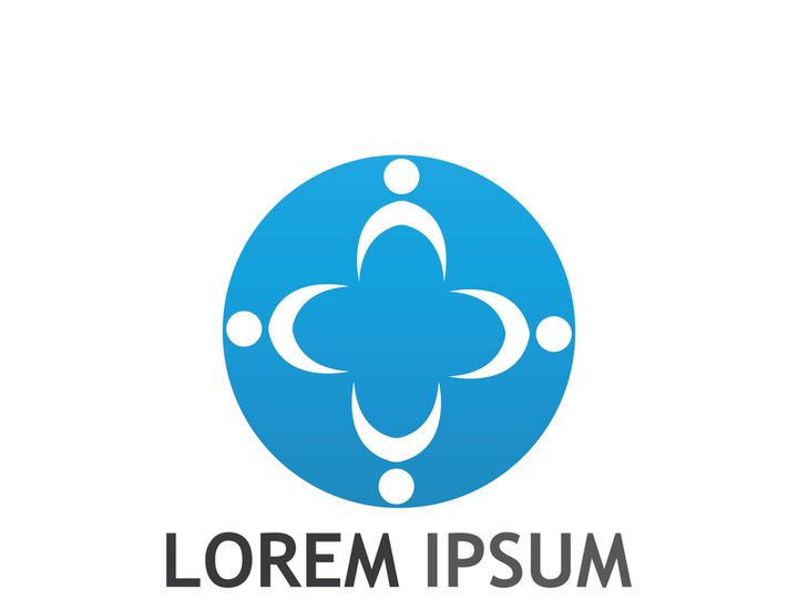 Community of people logo design with creative idea.