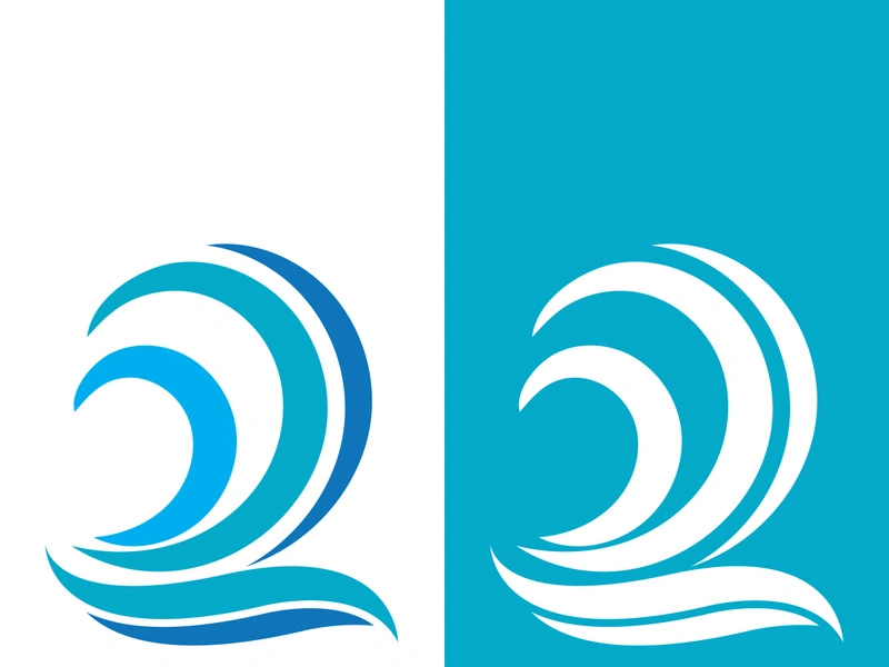 Wave beach vector illustration design logo