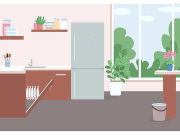 Household flat color vector illustration preview picture