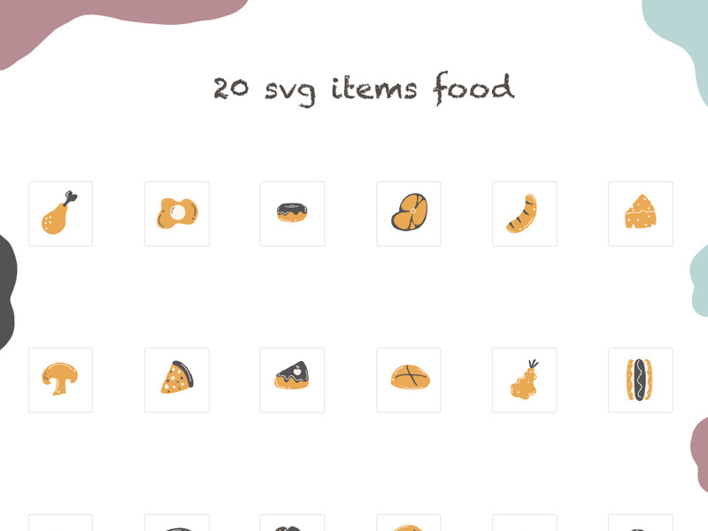 20 svg illustration stamps stickers icons images pictures food sanwishes