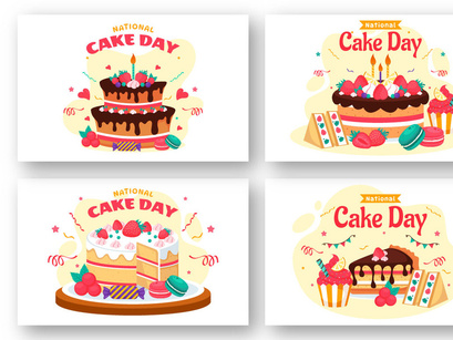 12 National Cake Day Illustration