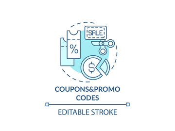 Coupons and promo codes concept icon preview picture