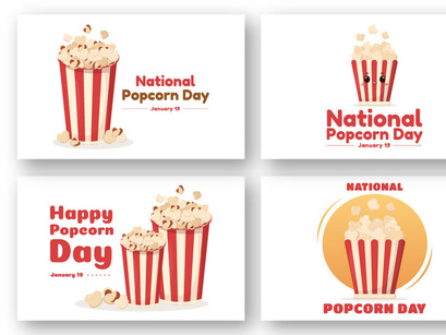 13 National Popcorn Day Illustration