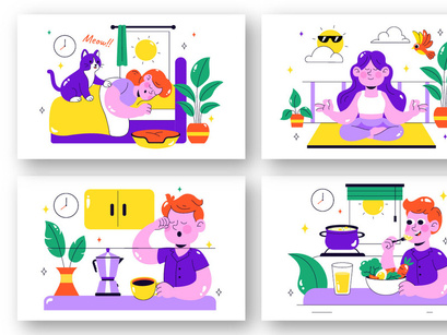 10 Daily Morning Rituals Illustration