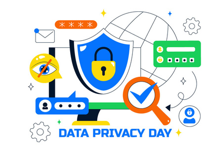 10 Data Privacy Vector Illustration