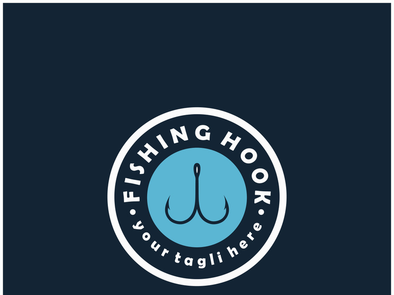 fishing hook logo design, fishing bait, fishing shop, tournament, angler, fishing community