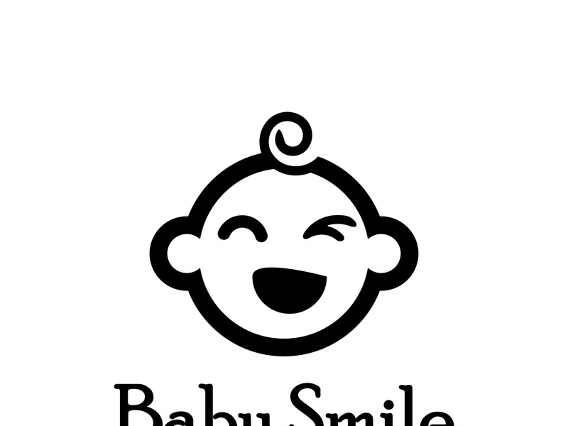 Cute Happy Baby Face Smile Logo Template