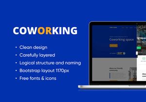 Landing Page Coworking Template PSD Figma