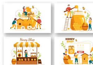 12 Honey Shop Illustration