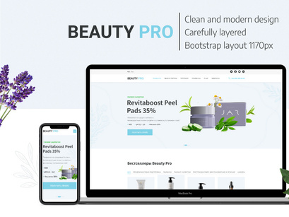 Beauty Pro Template UI Kit For Figma and Photoshop