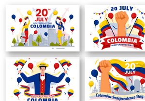 12 Colombia Independence Day Illustration