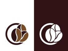 Coffee bean icon vector illustration template