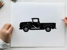 Vintage pickup truck silhouette