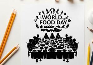 world food day banquet flat design vector illustration
