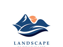 Mountain Nature Landscape Logo design Template Illustration