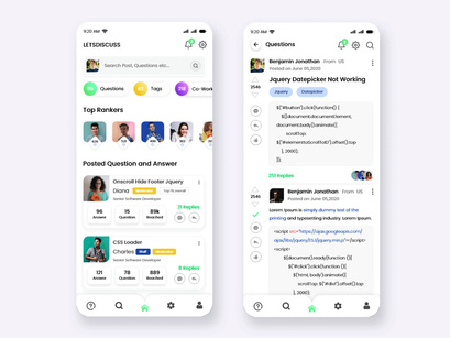 Learn and Share Programming Knowledge Mobile App UI Kit