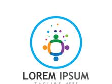 Community of people logo design with creative idea.