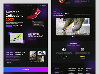 Nike Shoe Landing Page Design