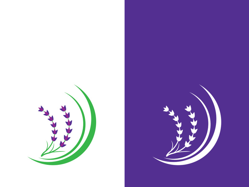 Fresh lavender flower logo vector flat design