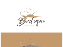 Simple clothes hanger logo details with creative design.for business, boutique, fashion, lifestyle, beauty, wardrobe, wedding dress, clothing store