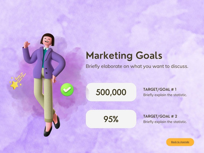 3D Presentation Design Template About Marketing Business Proposals With A Purple Background